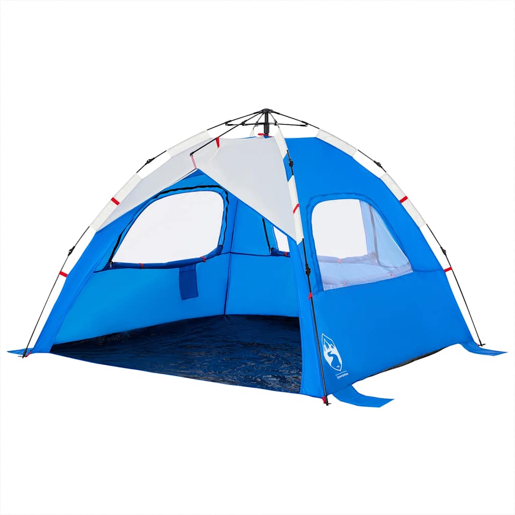vidaXL Cort camping 3 persoane albastru azur impermeabil setare rapidă vidaXL Cort camping 3 persoane albastru azur impermeabil setare rapidă