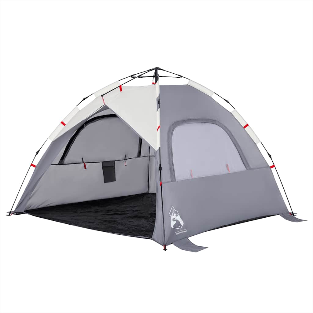 vidaXL Cort camping 3 persoane gri impermeabil setare rapidă