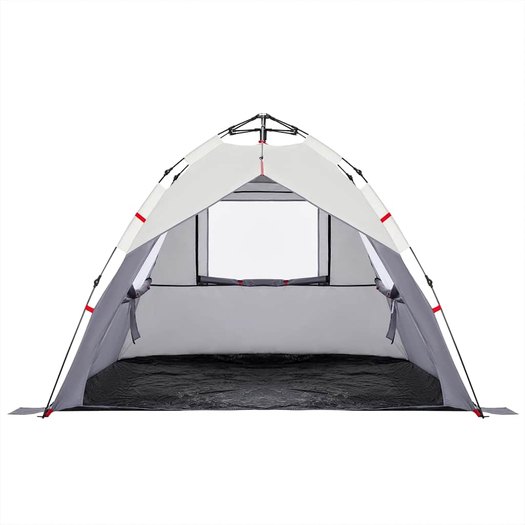 vidaXL Cort camping 3 persoane gri impermeabil setare rapidă