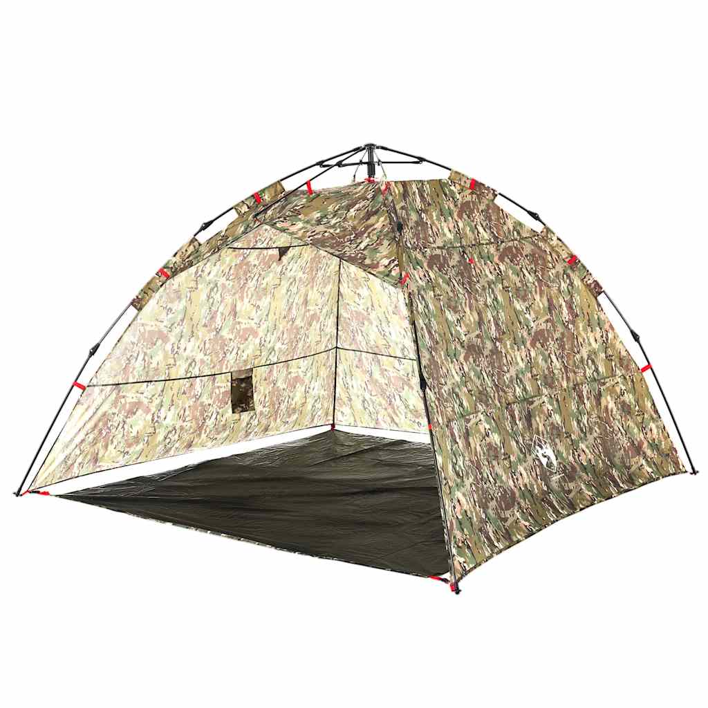 vidaXL Cort de pescuit pentru 4 persoane, camuflaj, setare rapidă