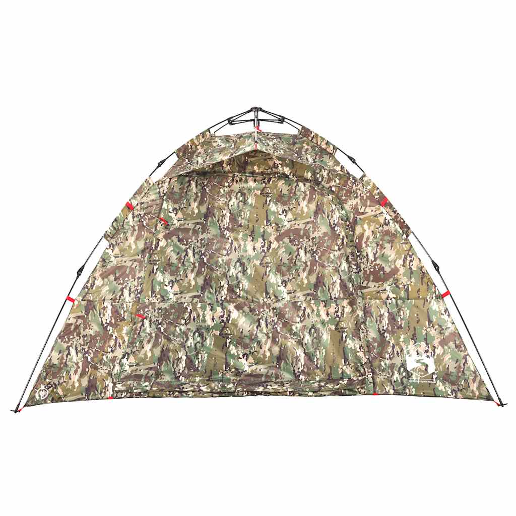 vidaXL Cort de pescuit pentru 4 persoane, camuflaj, setare rapidă