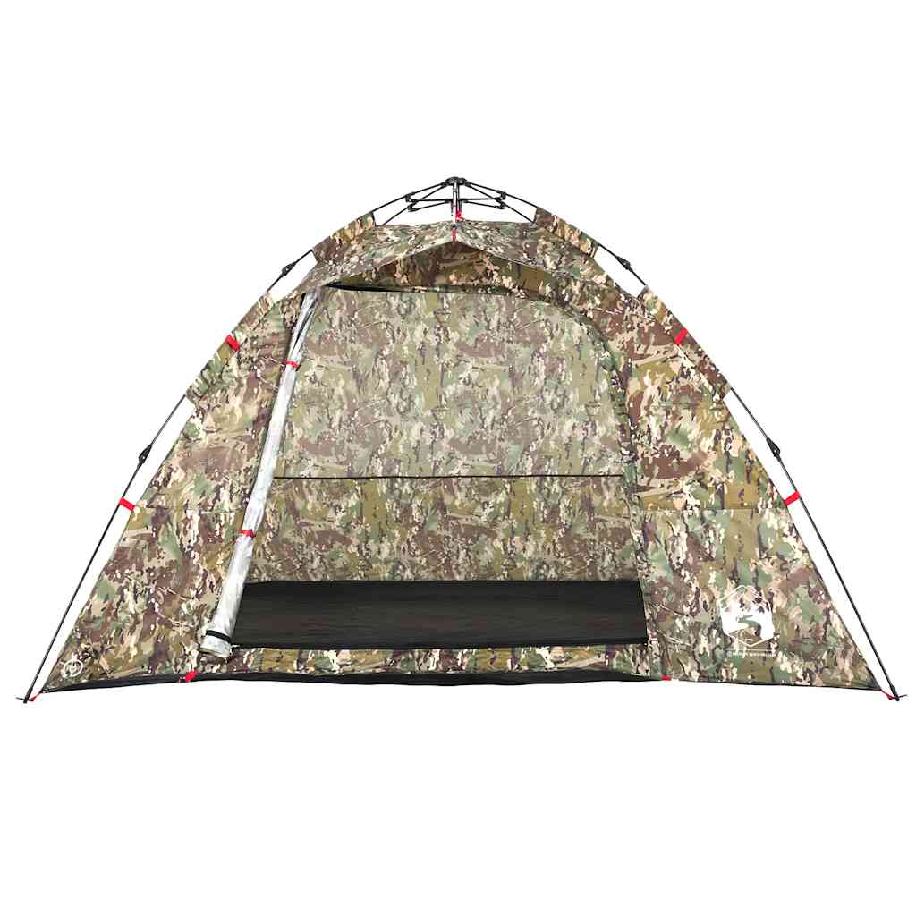 vidaXL Cort de pescuit pentru 4 persoane, camuflaj, setare rapidă