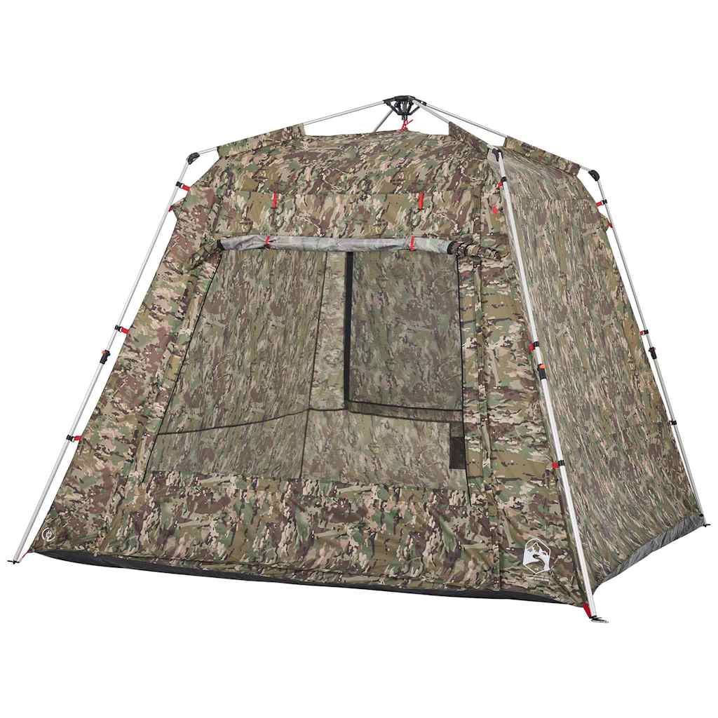 vidaXL Cort de pescuit pentru 4 persoane, camuflaj, setare rapidă