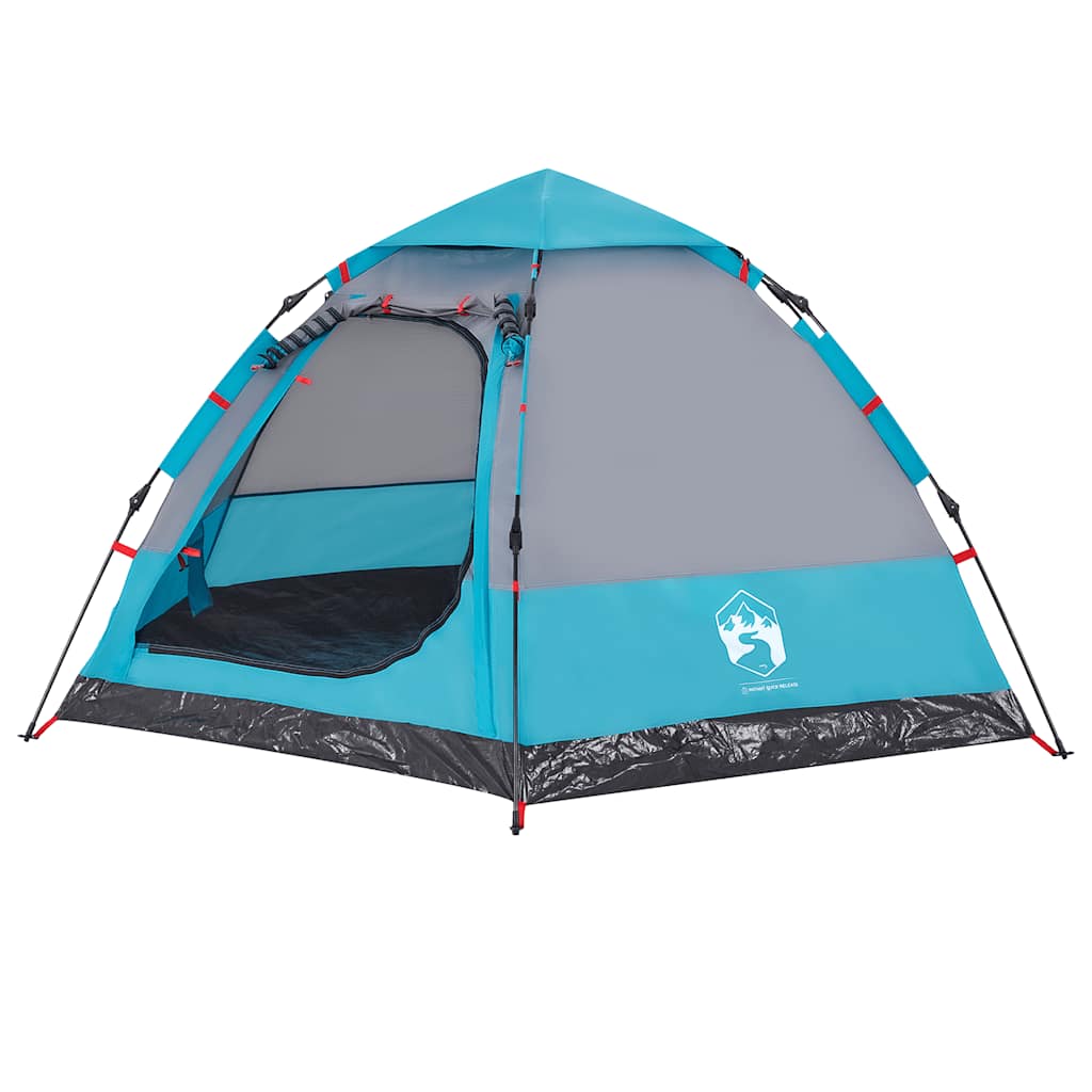vidaXL Cort de camping cabană 4 persoane albastru cu eliberare rapidă vidaXL Cort de camping cabană 4 persoane albastru cu eliberare rapidă