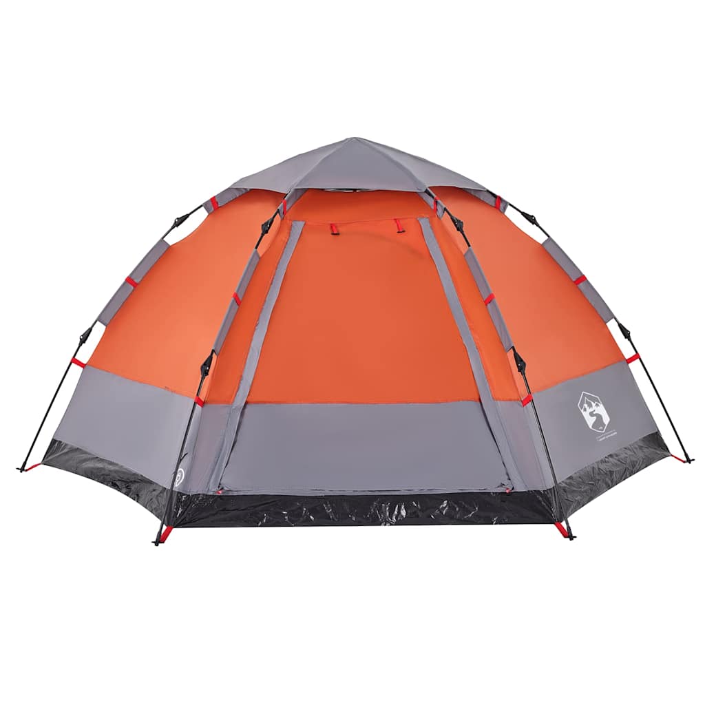 vidaXL Cort camping cabană 4 persoane gri/portocaliu setare rapidă vidaXL Cort camping cabană 4 persoane gri/portocaliu setare rapidă