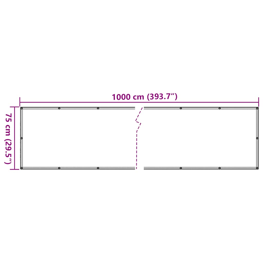 vidaXL Paravan de balcon, gri, 1000x75 cm, PVC vidaXL Paravan de balcon, gri, 1000x75 cm, PVC