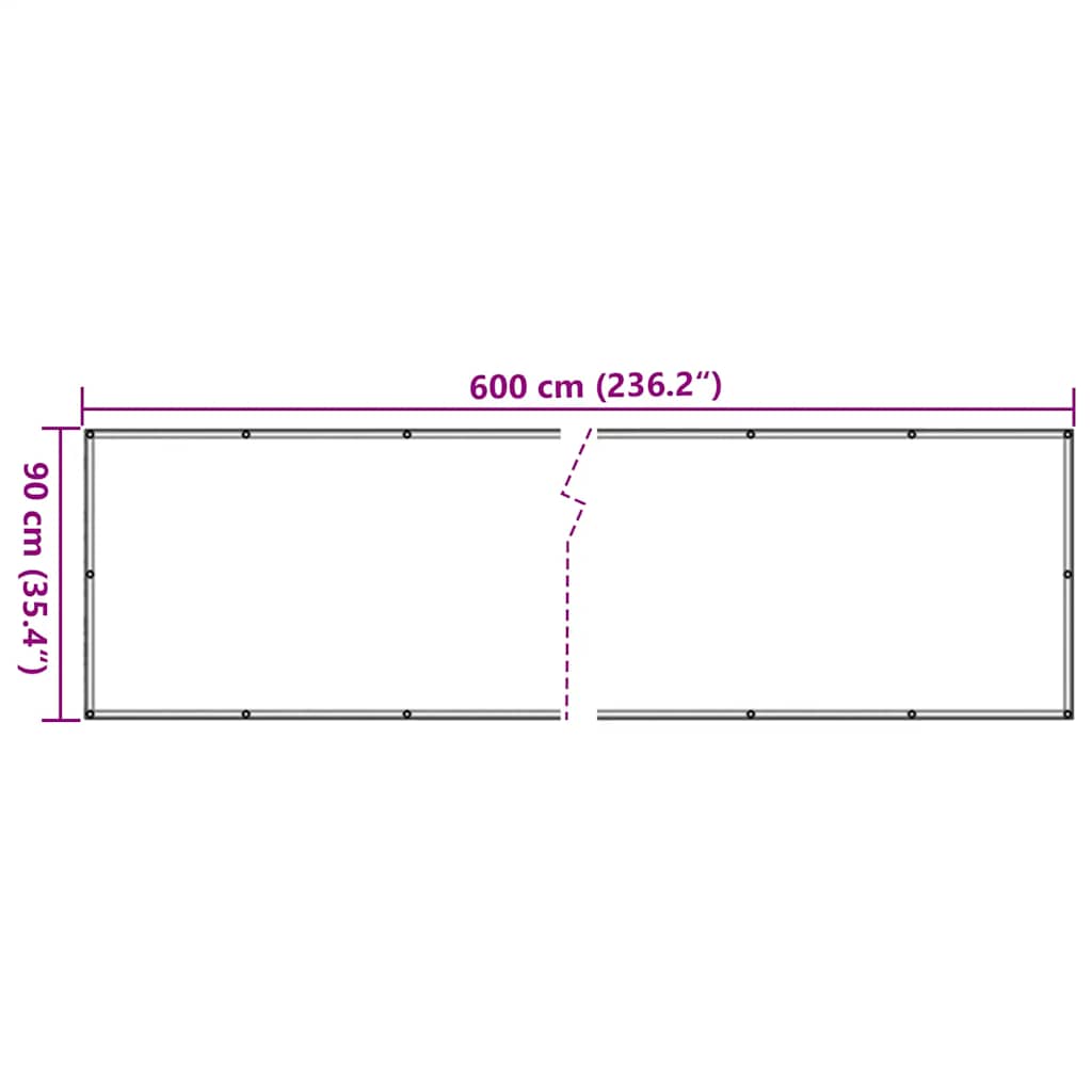 vidaXL Paravan de balcon, gri, 600x90 cm, PVC vidaXL Paravan de balcon, gri, 600x90 cm, PVC
