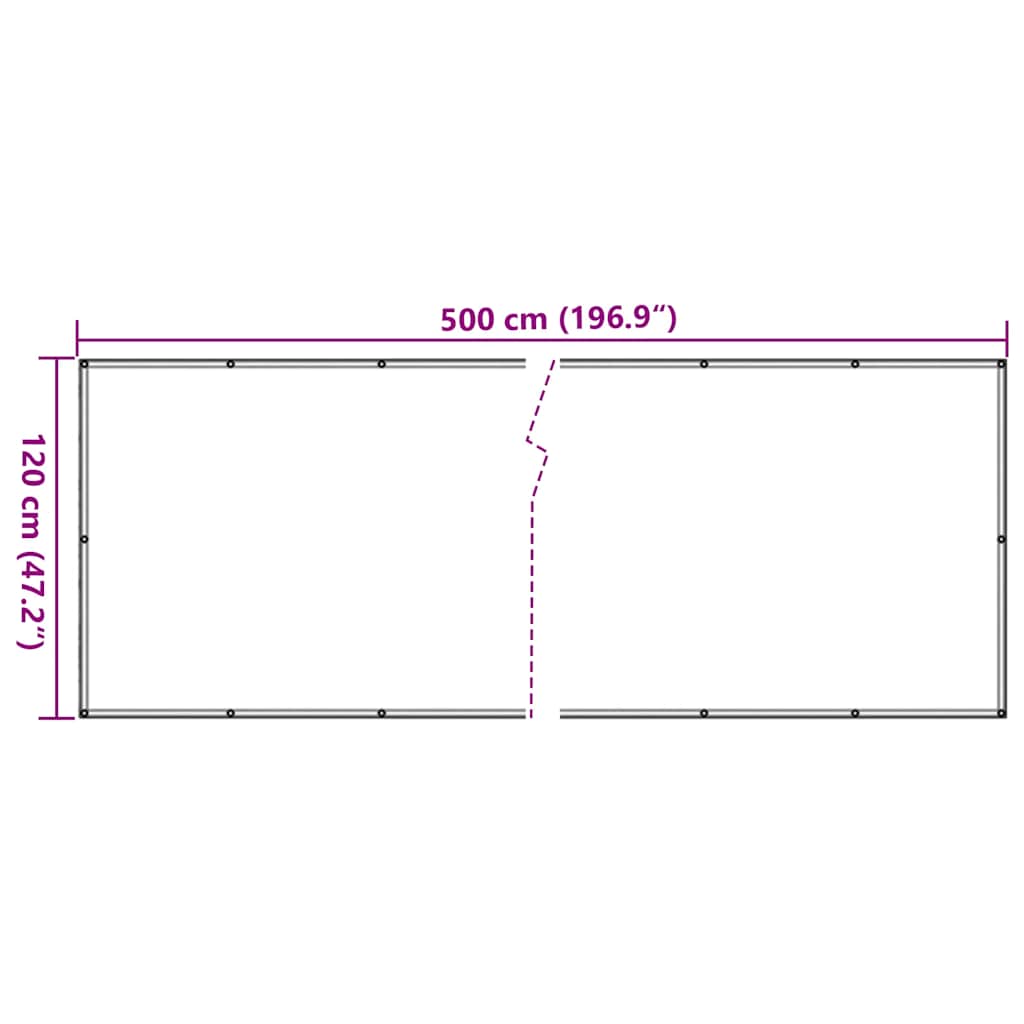 vidaXL Paravan de balcon, gri, 500x120 cm, PVC vidaXL Paravan de balcon, gri, 500x120 cm, PVC