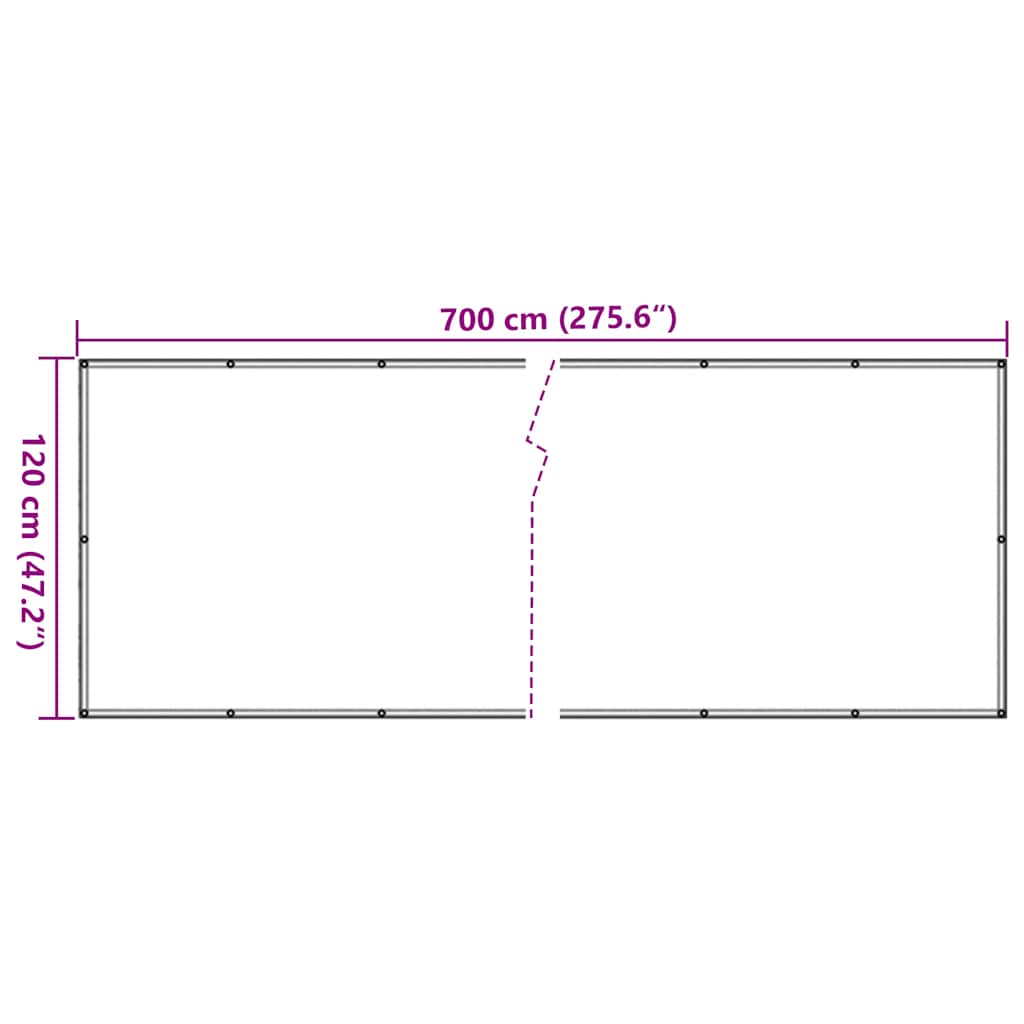 vidaXL Paravan de balcon, gri, 700x120 cm, PVC vidaXL Paravan de balcon, gri, 700x120 cm, PVC