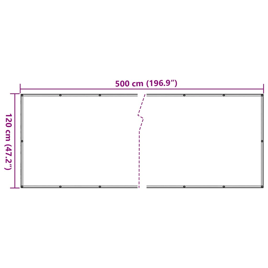 vidaXL Paravan de balcon, alb, 500x120 cm, PVC vidaXL Paravan de balcon, alb, 500x120 cm, PVC
