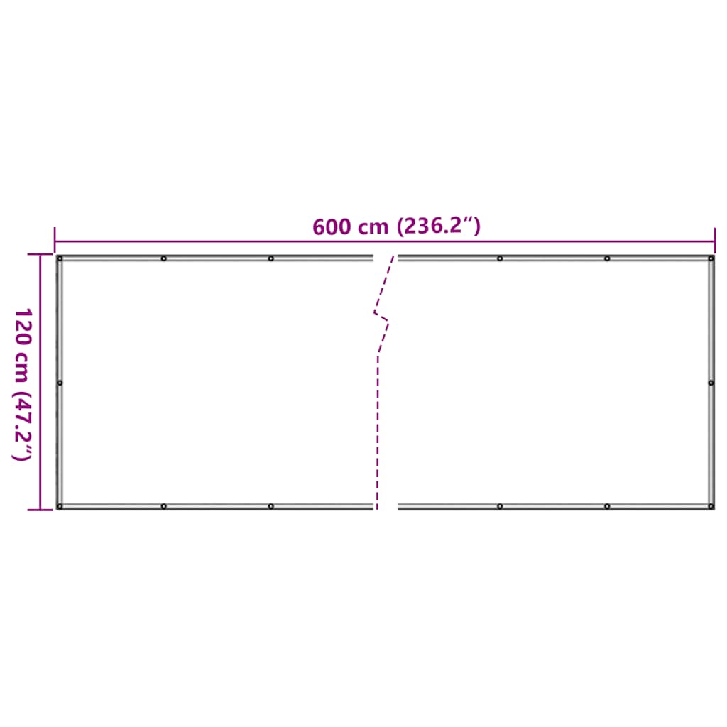 vidaXL Paravan de balcon, alb, 600x120 cm, PVC vidaXL Paravan de balcon, alb, 600x120 cm, PVC