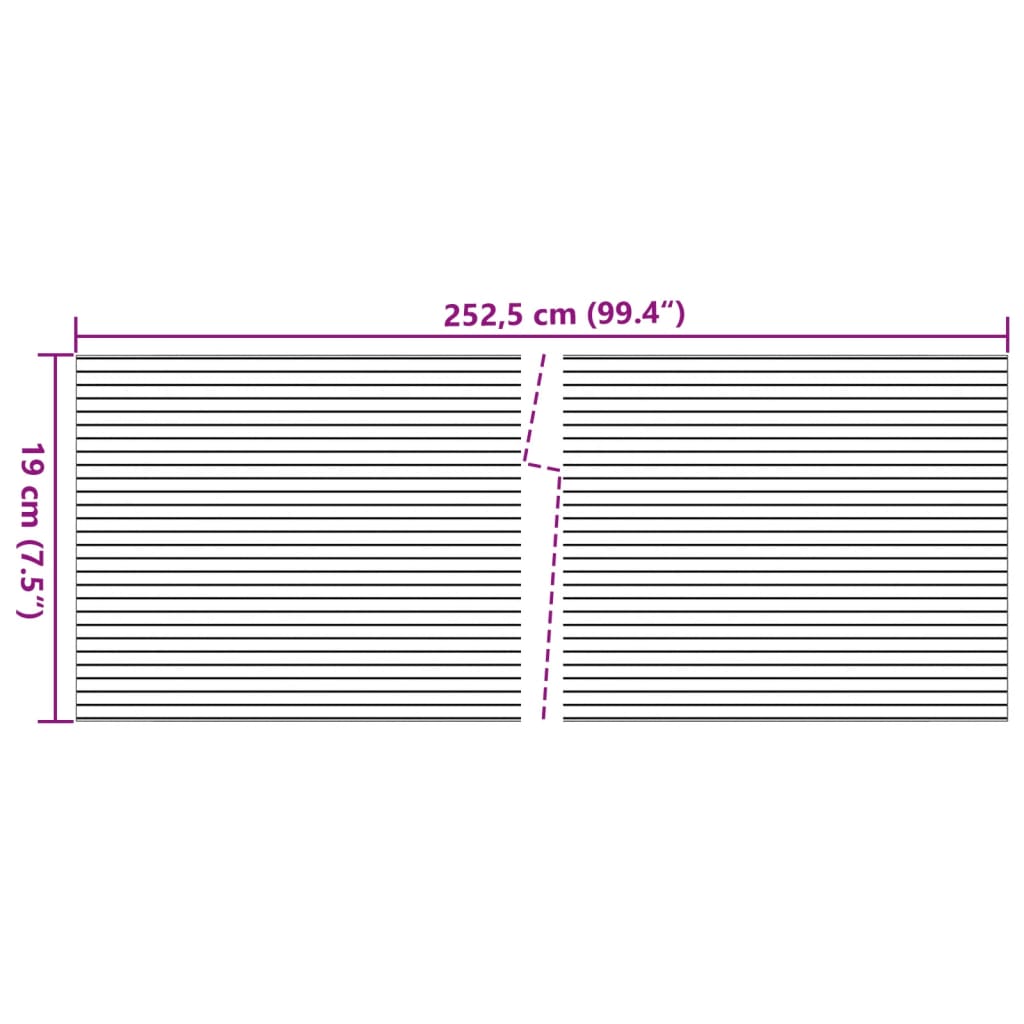 vidaXL Paravane de grădină, 10 buc., gri, 252,5x19 cm, PVC vidaXL Paravane de grădină, 10 buc., gri, 252,5x19 cm, PVC