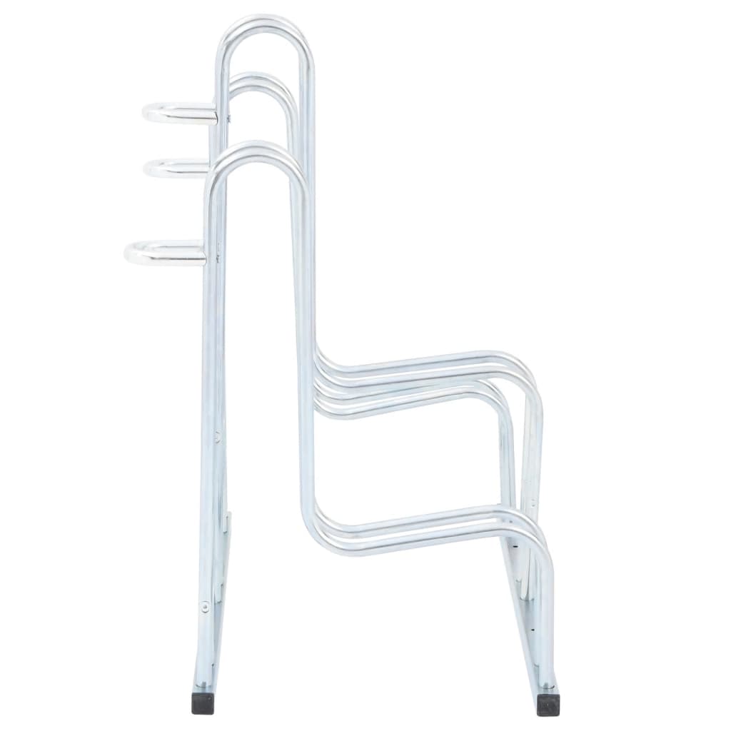 vidaXL Suport de sine stătător pentru 3 biciclete, oțel galvanizat vidaXL Suport de sine stătător pentru 3 biciclete, oțel galvanizat