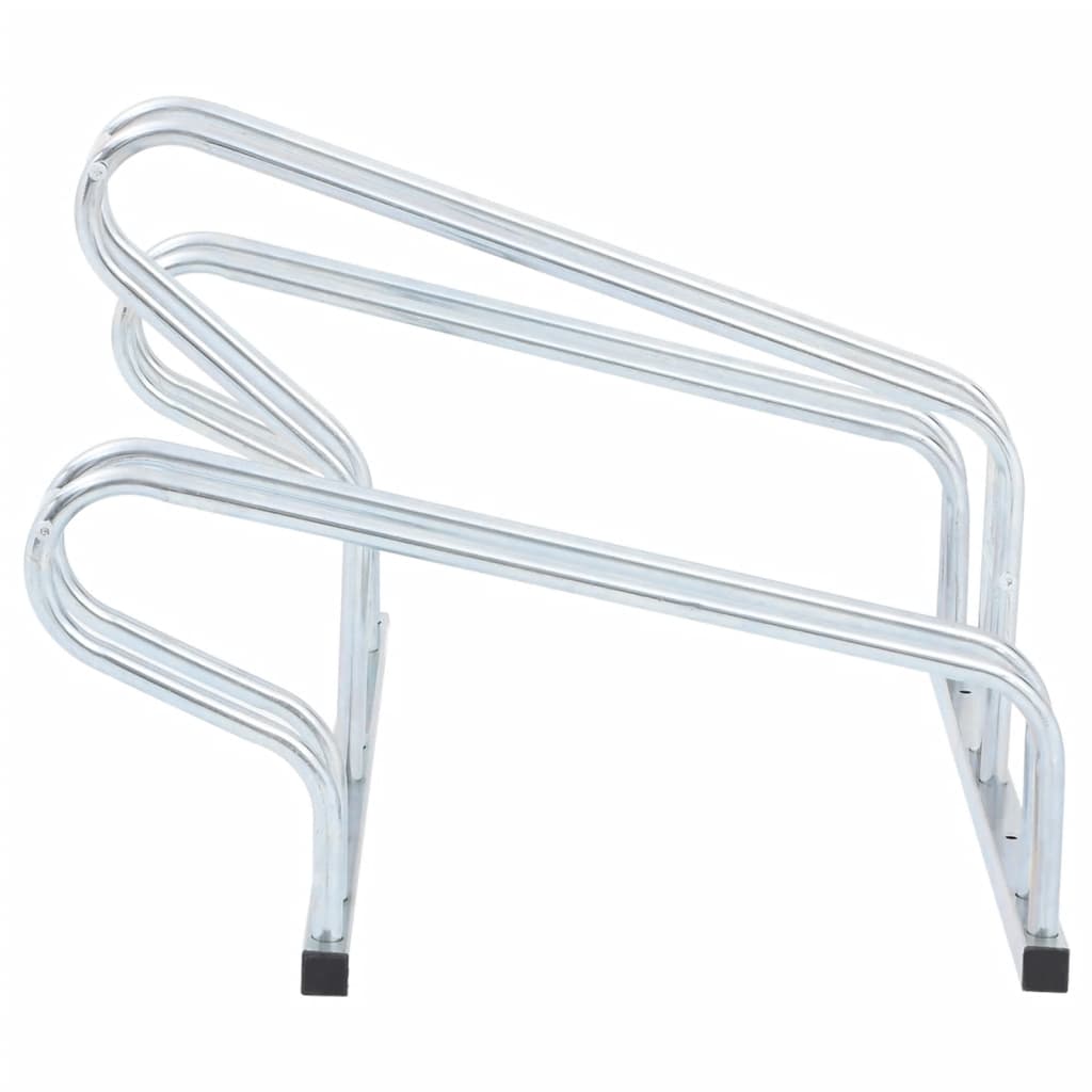 vidaXL Suport de sine stătător pentru 3 biciclete, oțel galvanizat vidaXL Suport de sine stătător pentru 3 biciclete, oțel galvanizat