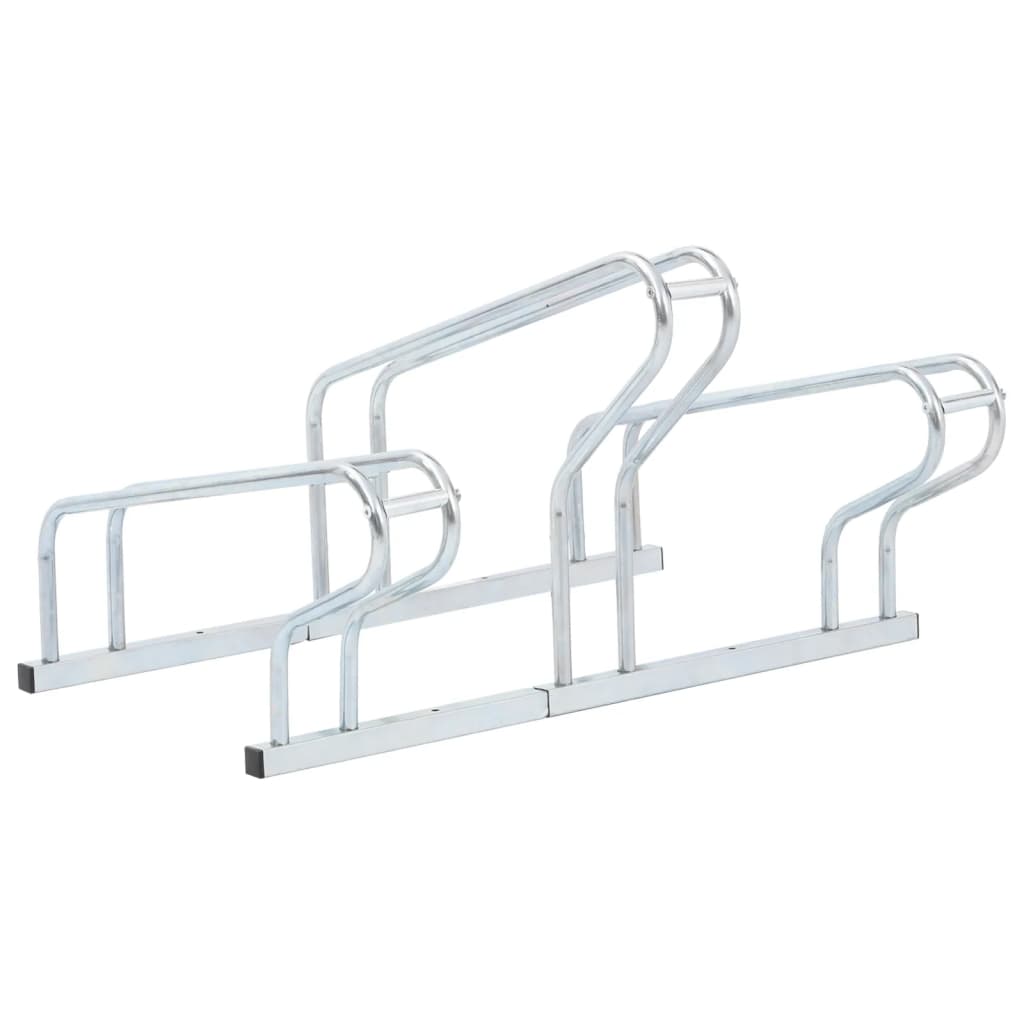 vidaXL Suport de sine stătător pentru 3 biciclete, oțel galvanizat vidaXL Suport de sine stătător pentru 3 biciclete, oțel galvanizat