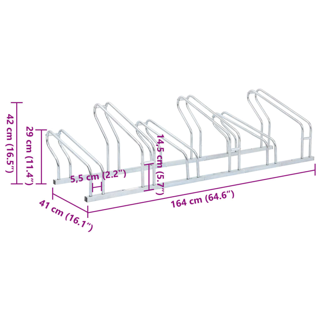 vidaXL Suport pentru 6 biciclete de sine stătător, oțel galvanizat vidaXL Suport pentru 6 biciclete de sine stătător, oțel galvanizat