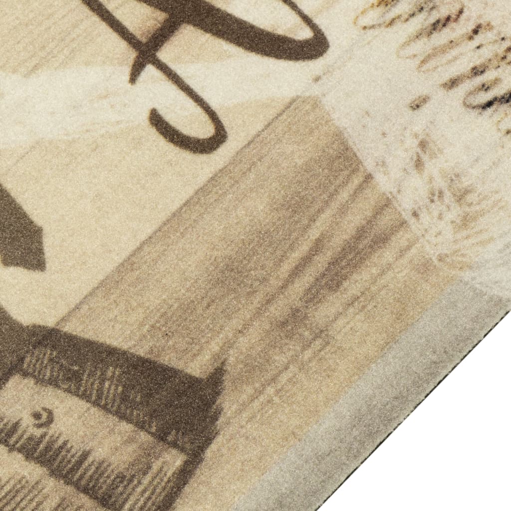 vidaXL Covor de bucătărie lavabil Coffee, maro, 45x150 cm, catifea vidaXL Covor de bucătărie lavabil Coffee, maro, 45x150 cm, catifea
