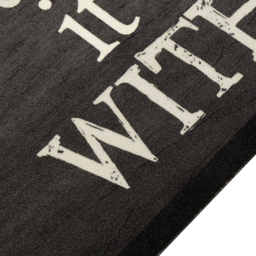 vidaXL Covor de bucătărie lavabil, cană, negru, 45x150 cm, catifea vidaXL Covor de bucătărie lavabil, cană, negru, 45x150 cm, catifea