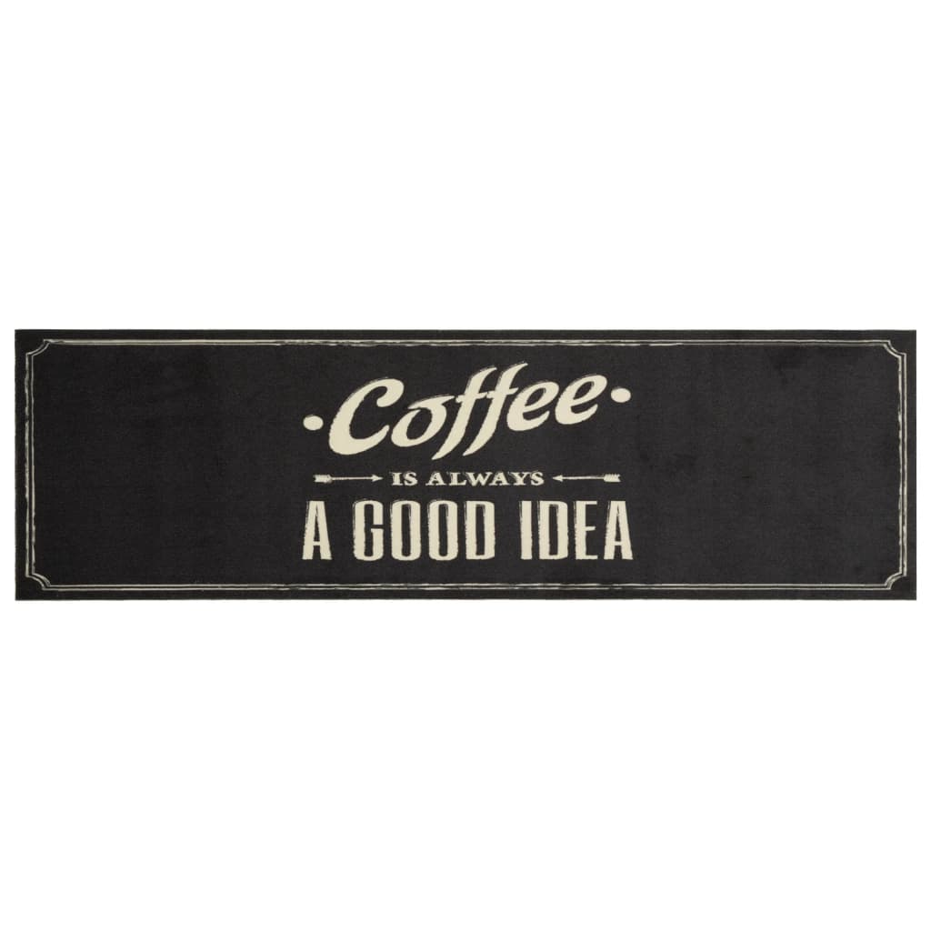 vidaXL Covor de bucătărie lavabil, text Coffee, 45x150 cm, catifea vidaXL Covor de bucătărie lavabil, text Coffee, 45x150 cm, catifea