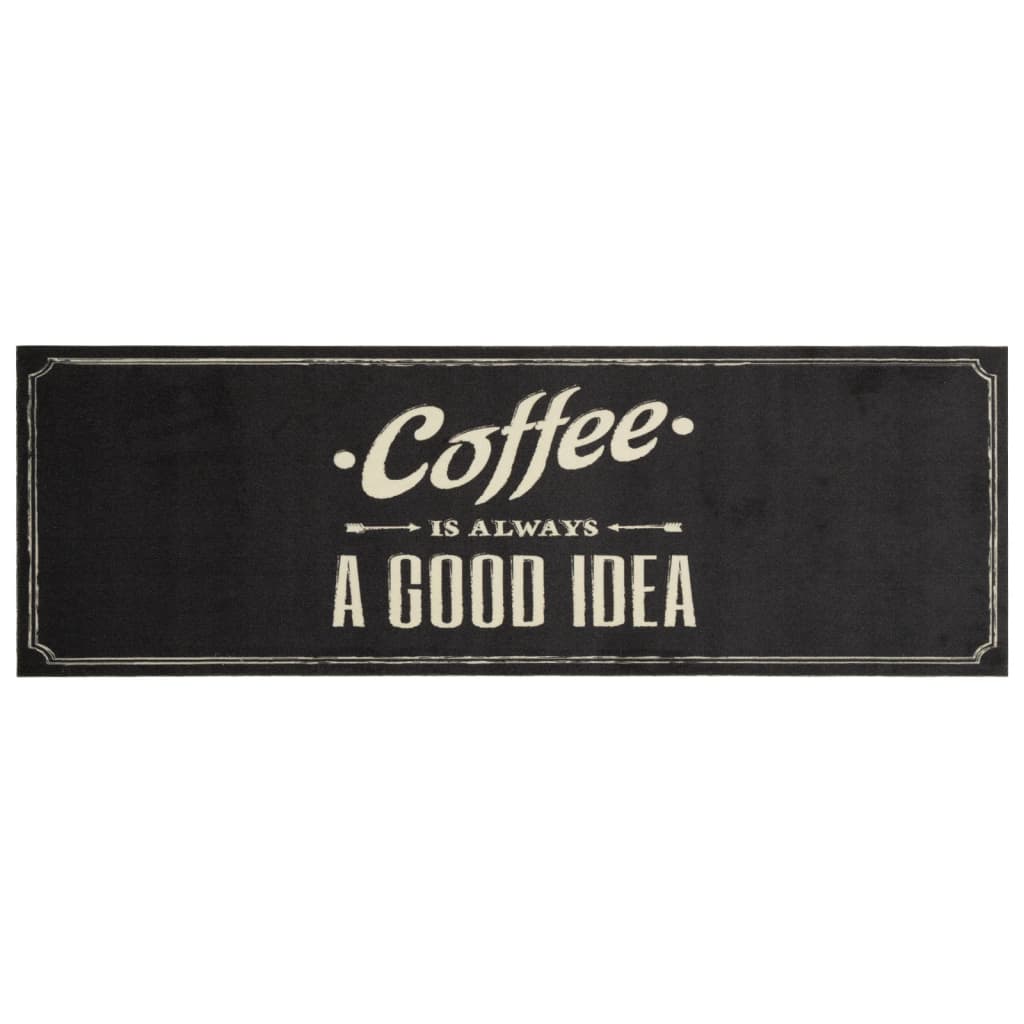 vidaXL Covor de bucătărie lavabil, text Coffee, 60x180 cm, catifea vidaXL Covor de bucătărie lavabil, text Coffee, 60x180 cm, catifea