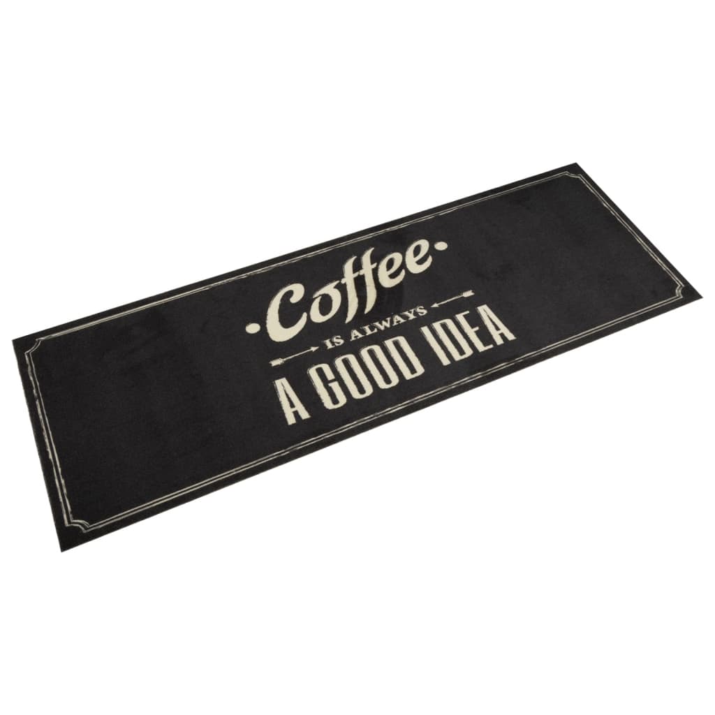 vidaXL Covor de bucătărie lavabil, text Coffee, 60x180 cm, catifea vidaXL Covor de bucătărie lavabil, text Coffee, 60x180 cm, catifea