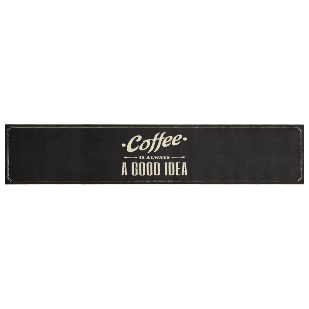 vidaXL Covor de bucătărie lavabil, text Coffee, 60x300 cm, catifea
