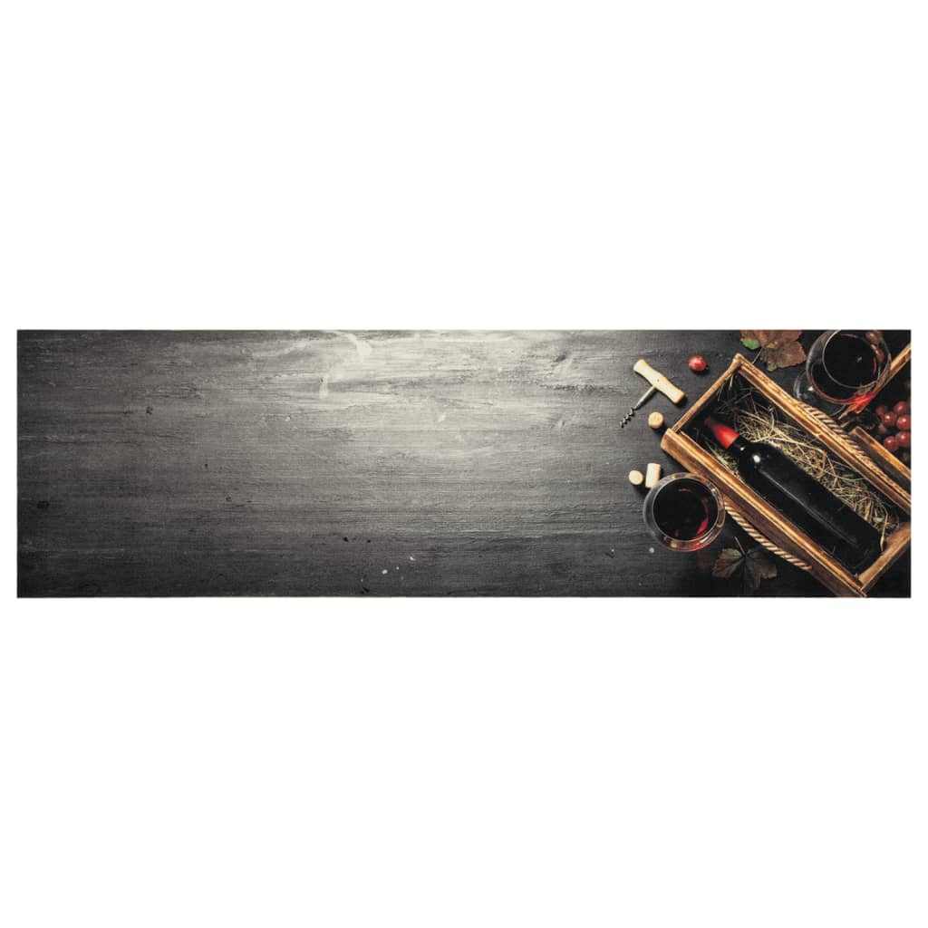 vidaXL Covor de bucătărie lavabil, sticlă vin, 45x150 cm, catifea vidaXL Covor de bucătărie lavabil, sticlă vin, 45x150 cm, catifea