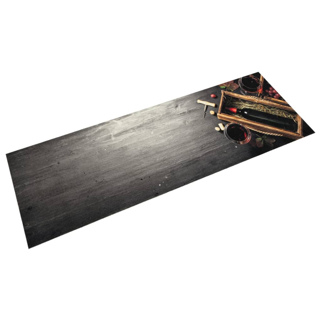 vidaXL Covor de bucătărie lavabil, sticlă vin, 45x150 cm, catifea vidaXL Covor de bucătărie lavabil, sticlă vin, 45x150 cm, catifea