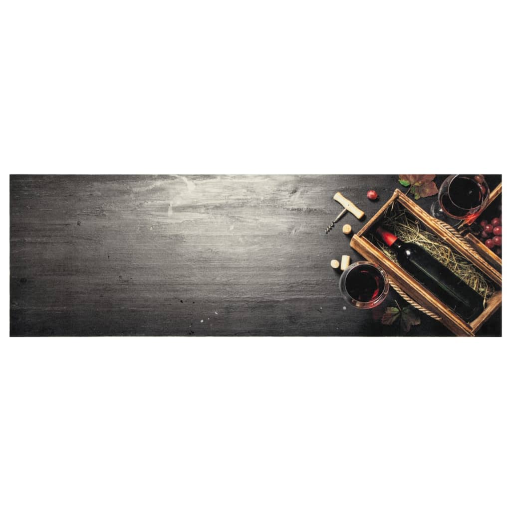 vidaXL Covor de bucătărie lavabil, sticlă vin, 60x180 cm, catifea vidaXL Covor de bucătărie lavabil, sticlă vin, 60x180 cm, catifea