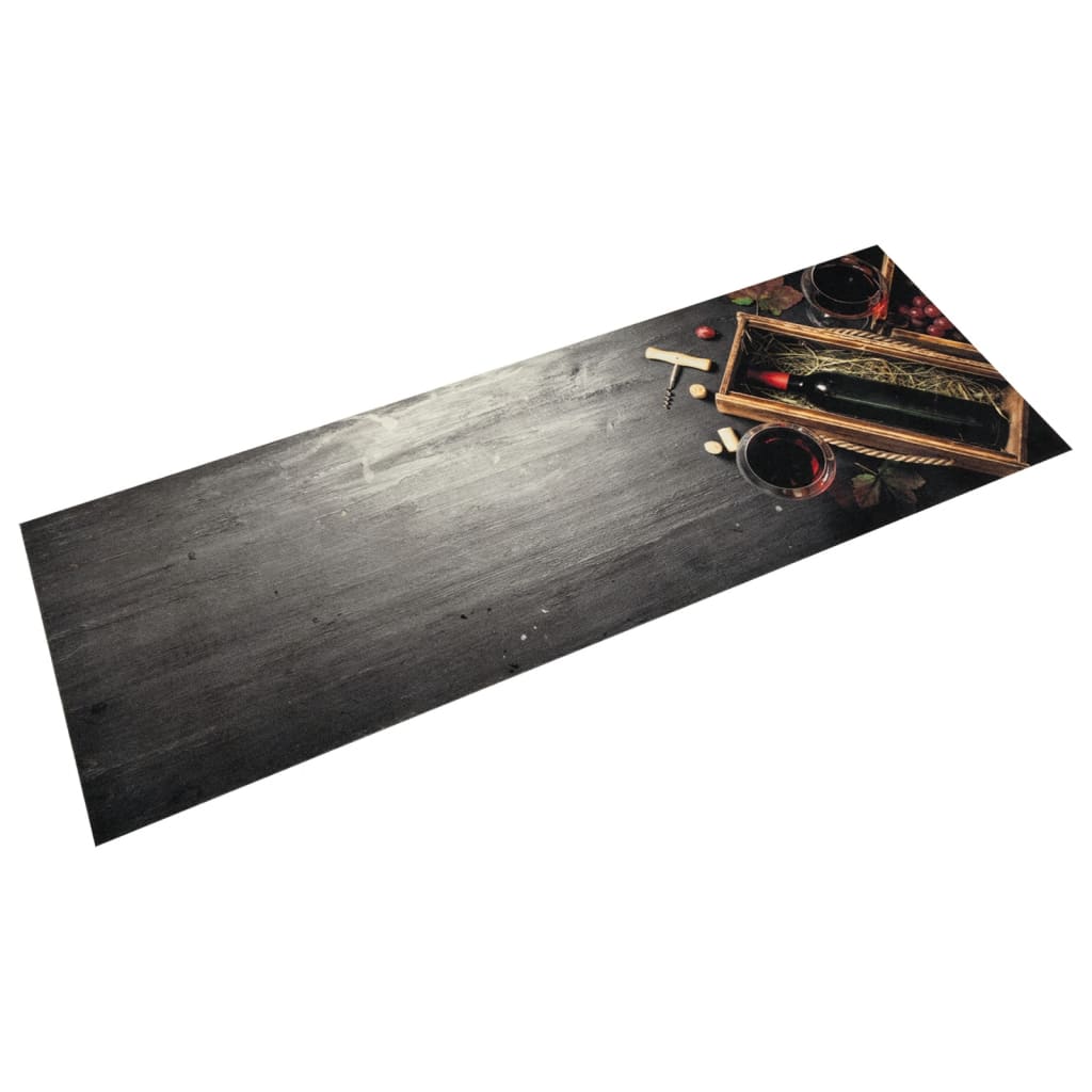 vidaXL Covor de bucătărie lavabil, sticlă vin, 60x180 cm, catifea vidaXL Covor de bucătărie lavabil, sticlă vin, 60x180 cm, catifea