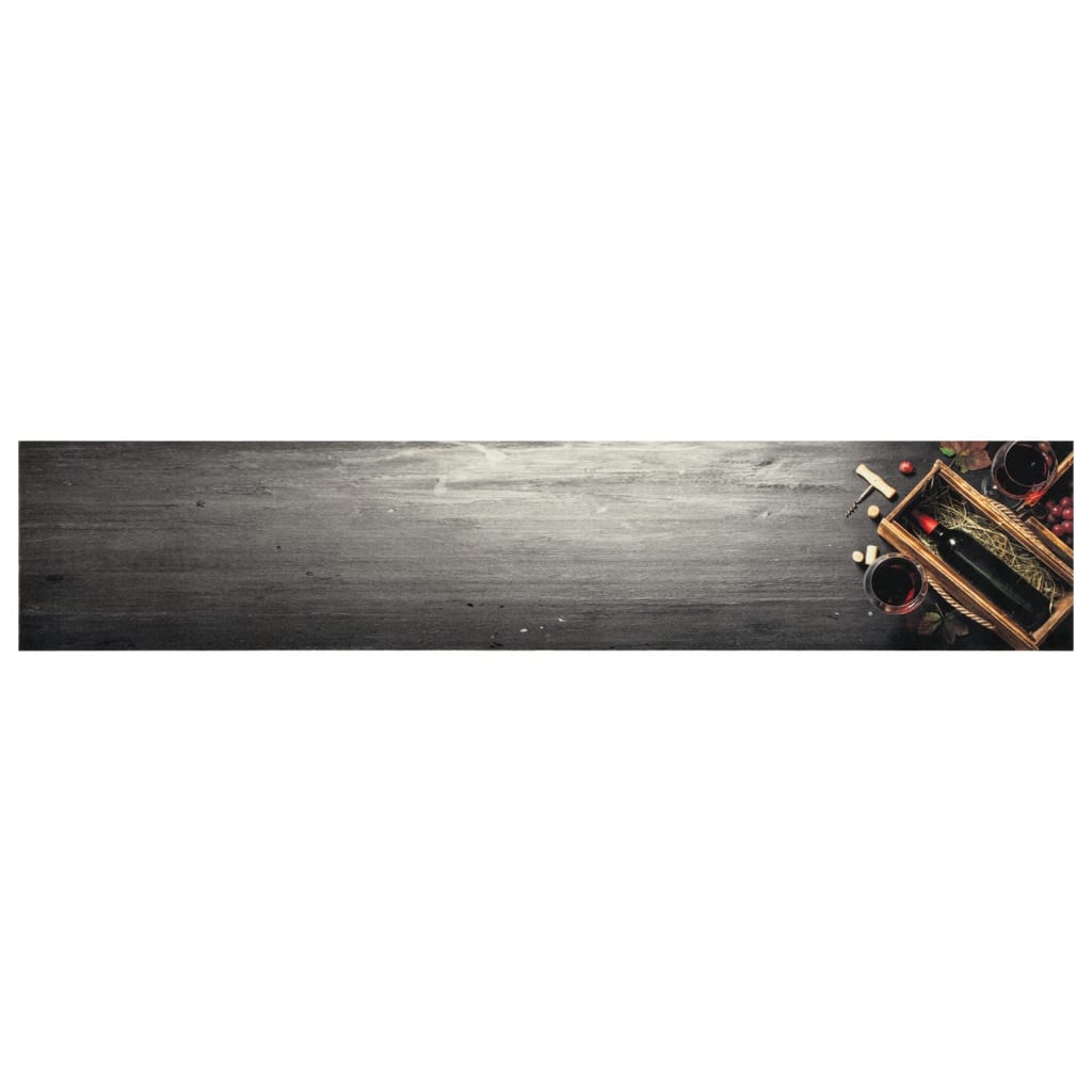 vidaXL Covor de bucătărie lavabil model sticlă vin, 60x300 cm, catifea