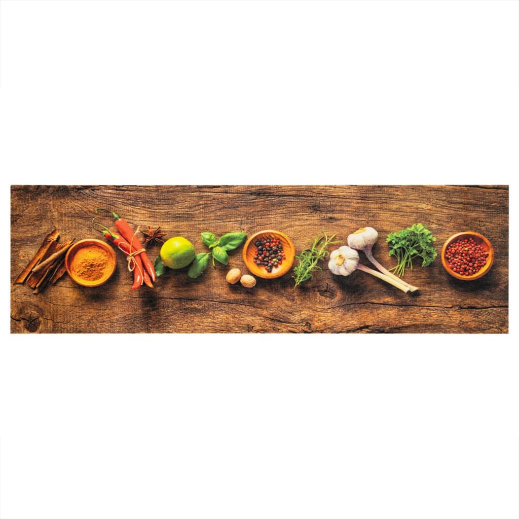 vidaXL Covor de bucătărie lavabil Spices, 45x150 cm, catifea vidaXL Covor de bucătărie lavabil Spices, 45x150 cm, catifea