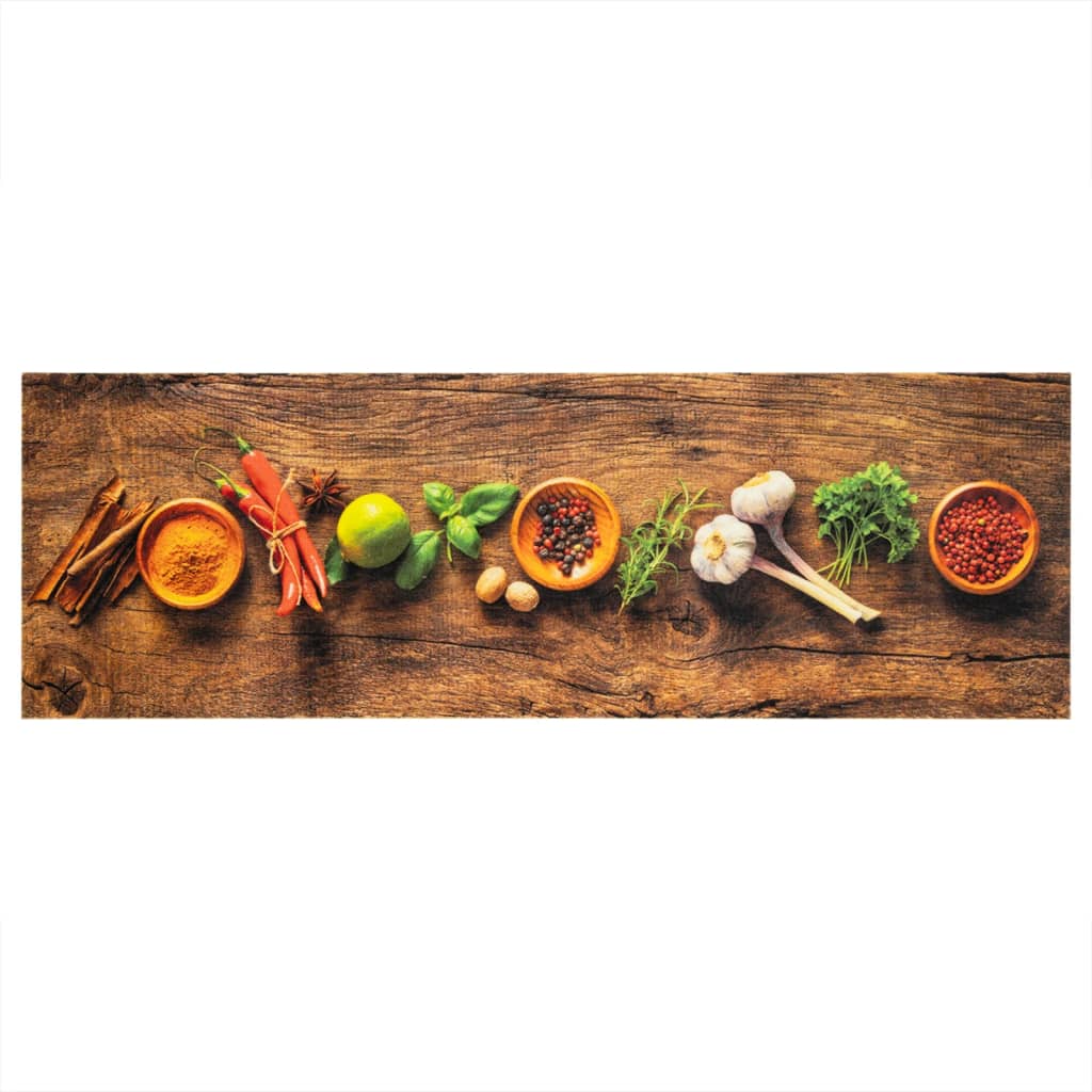 vidaXL Covor de bucătărie lavabil Spices, 60x180cm, catifea vidaXL Covor de bucătărie lavabil Spices, 60x180cm, catifea