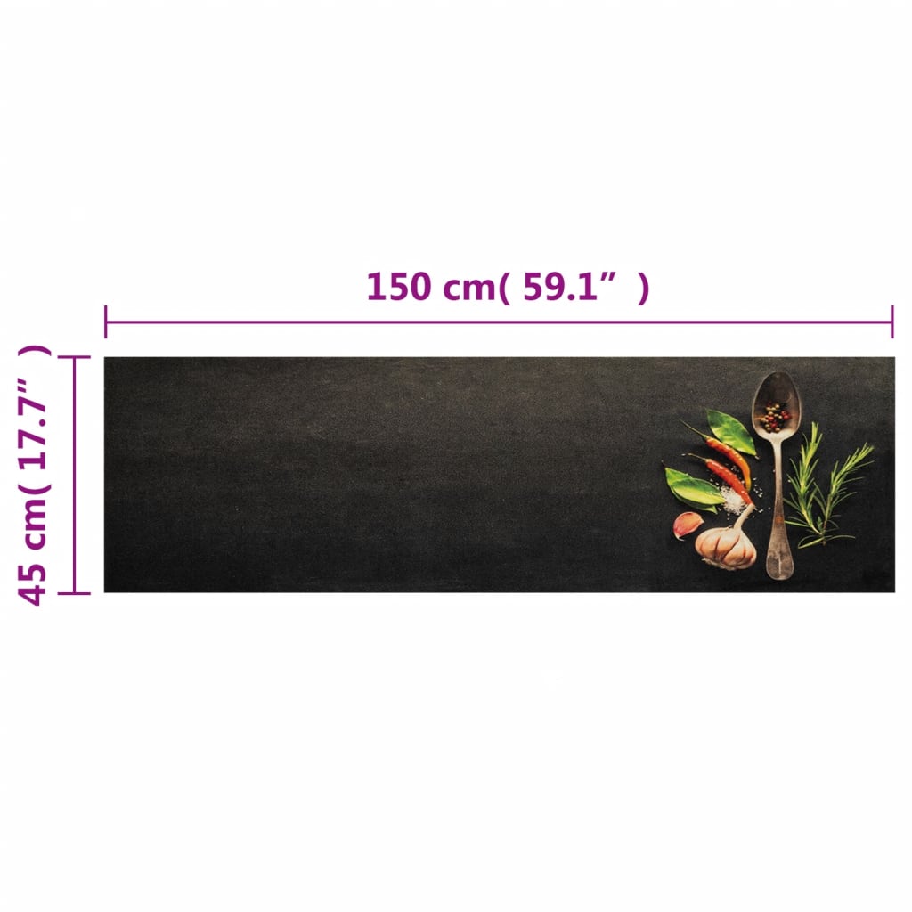 vidaXL Covor de bucătărie lavabil Spices, 45x150 cm, catifea vidaXL Covor de bucătărie lavabil Spices, 45x150 cm, catifea