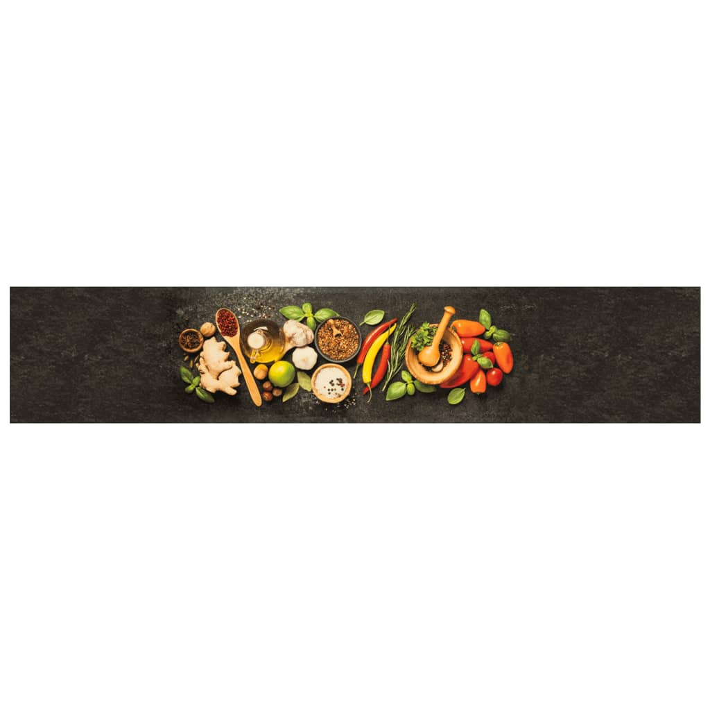 vidaXL Covor de bucătărie lavabil Spices, 60x300 cm, catifea vidaXL Covor de bucătărie lavabil Spices, 60x300 cm, catifea