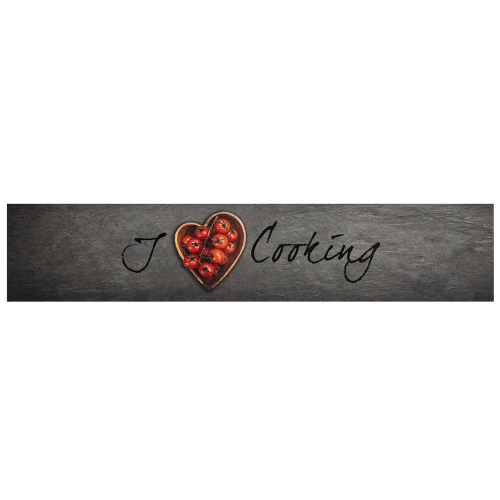vidaXL Covor de bucătărie lavabil, text Cooking, 60x300 cm, catifea