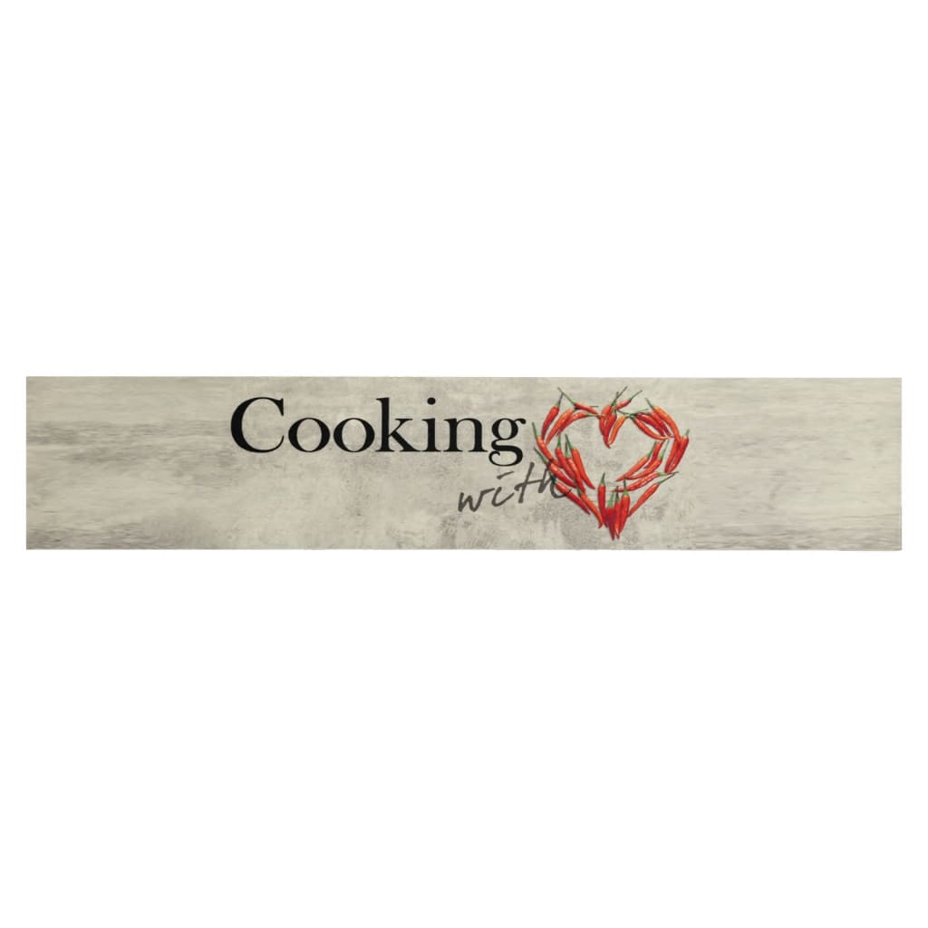 vidaXL Covor bucătărie lavabil, text Cooking/ardei, 60x300 cm, catifea vidaXL Covor bucătărie lavabil, text Cooking/ardei, 60x300 cm, catifea