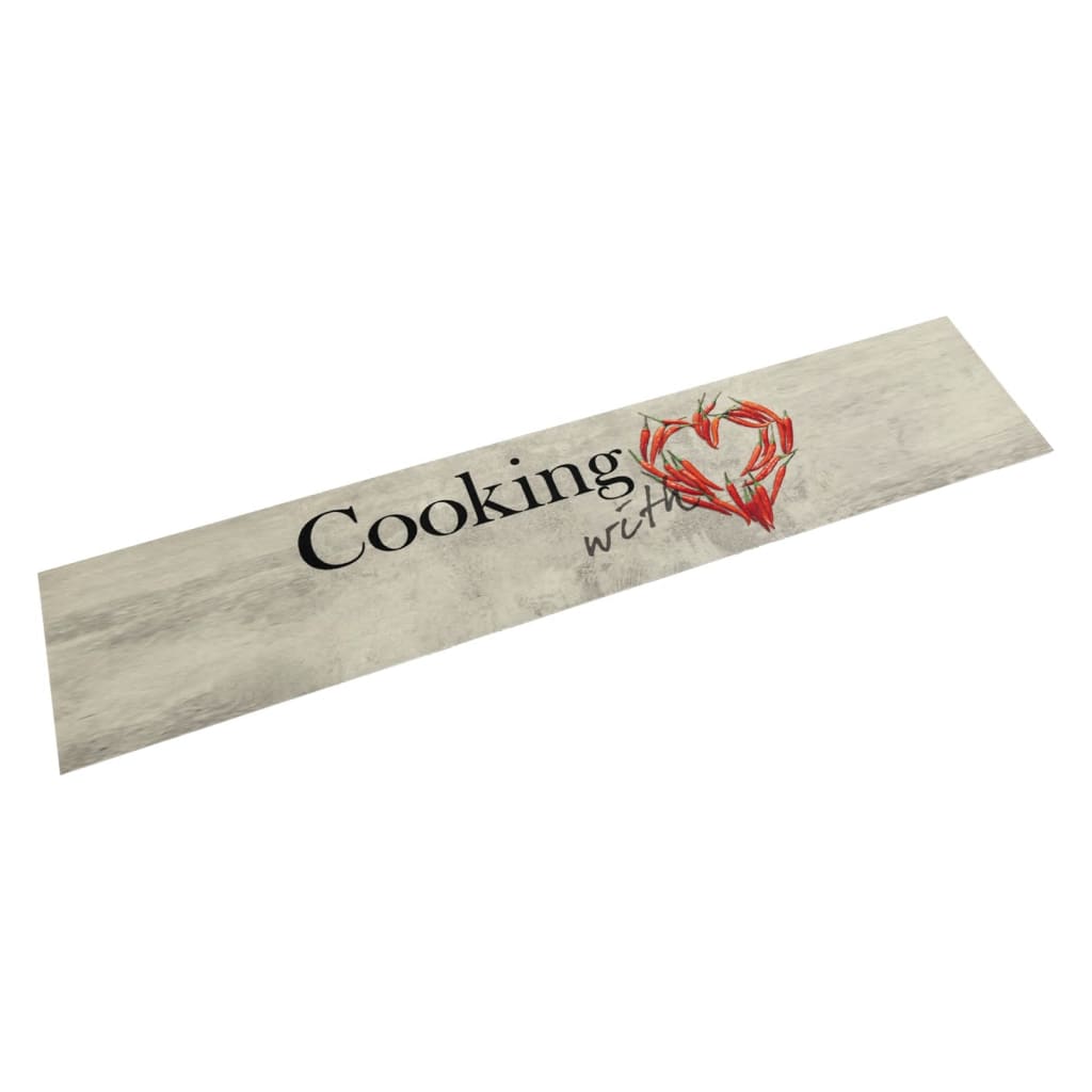 vidaXL Covor bucătărie lavabil, text Cooking/ardei, 60x300 cm, catifea vidaXL Covor bucătărie lavabil, text Cooking/ardei, 60x300 cm, catifea