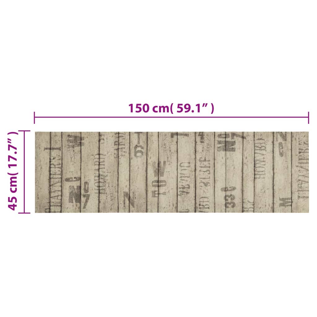 vidaXL Covor de bucătărie lavabil, model gard, 45x150 cm, catifea vidaXL Covor de bucătărie lavabil, model gard, 45x150 cm, catifea
