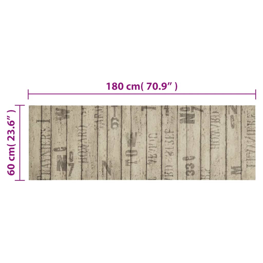 vidaXL Covor de bucătărie lavabil, model gard, 60x180 cm, catifea vidaXL Covor de bucătărie lavabil, model gard, 60x180 cm, catifea
