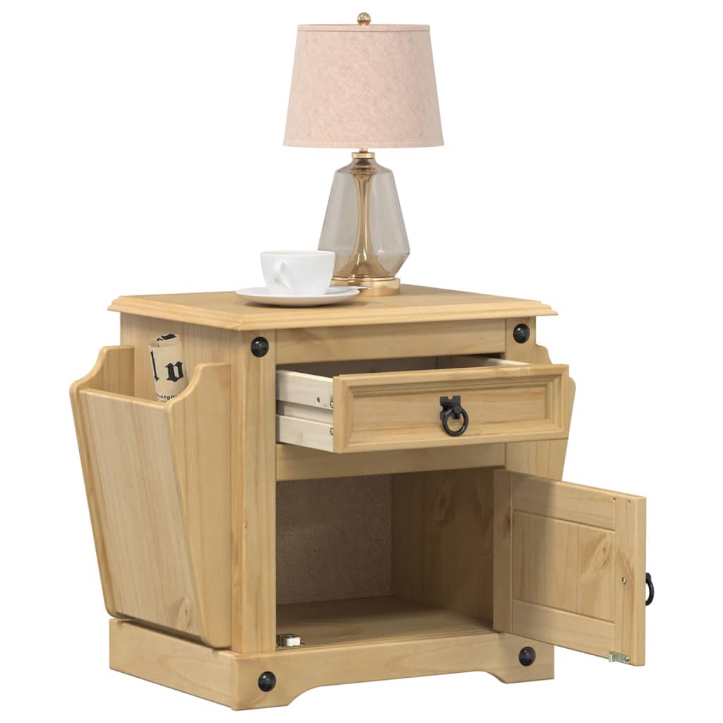 vidaXL Noptieră Corona, 45x35x47,5 cm, lemn masiv de pin vidaXL Noptieră Corona, 45x35x47,5 cm, lemn masiv de pin