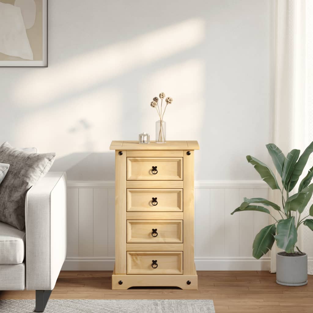vidaXL Noptieră Corona, 53x39x84 cm, lemn masiv de pin vidaXL Noptieră Corona, 53x39x84 cm, lemn masiv de pin