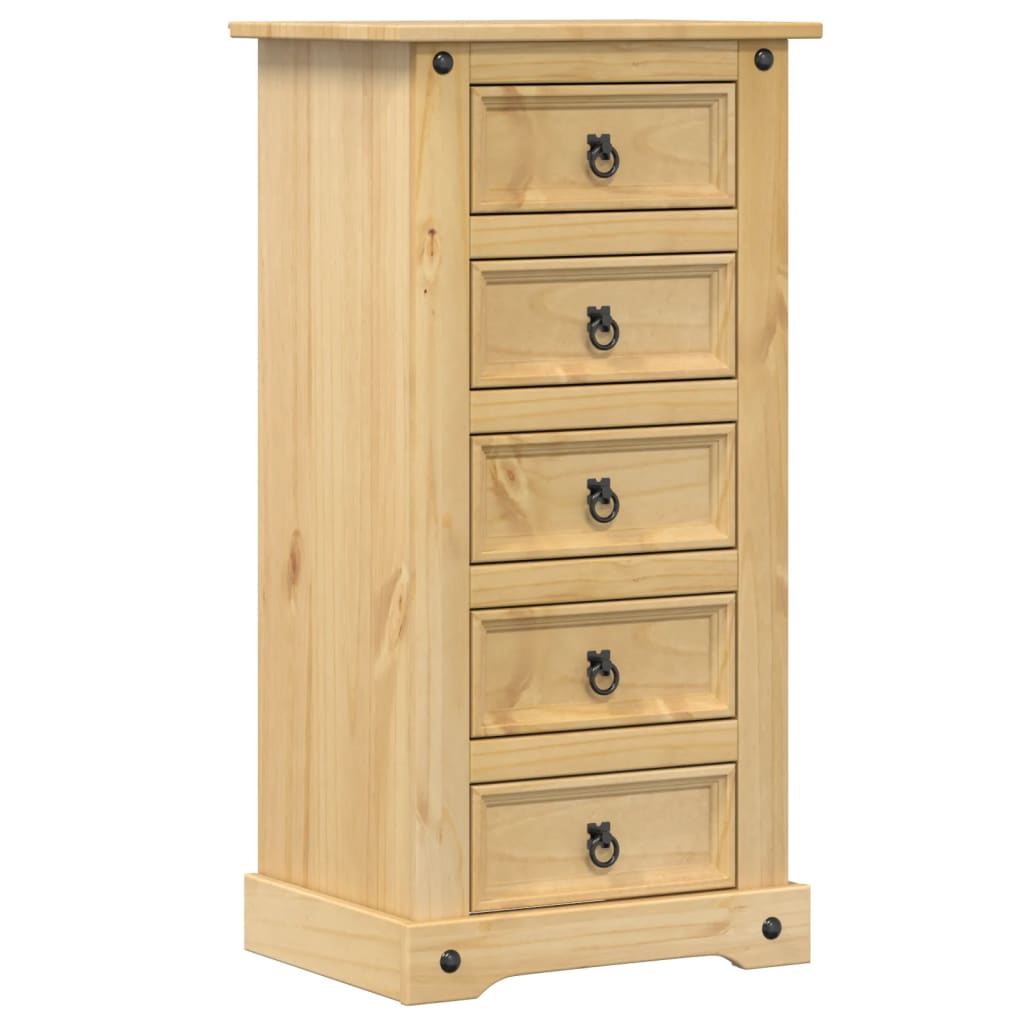 vidaXL Noptieră Corona, 53x39x103 cm, lemn masiv de pin vidaXL Noptieră Corona, 53x39x103 cm, lemn masiv de pin