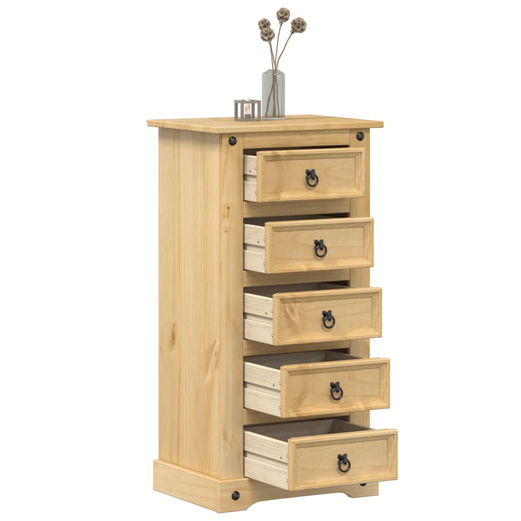 vidaXL Noptieră Corona, 53x39x103 cm, lemn masiv de pin vidaXL Noptieră Corona, 53x39x103 cm, lemn masiv de pin