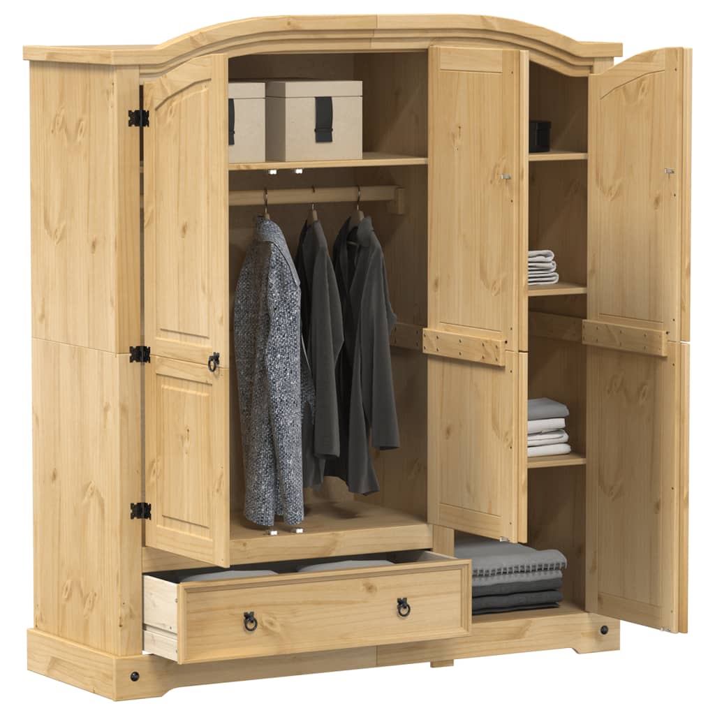 vidaXL Șifonier Corona, 151,5x52x170 cm, lemn masiv de pin vidaXL Șifonier Corona, 151,5x52x170 cm, lemn masiv de pin