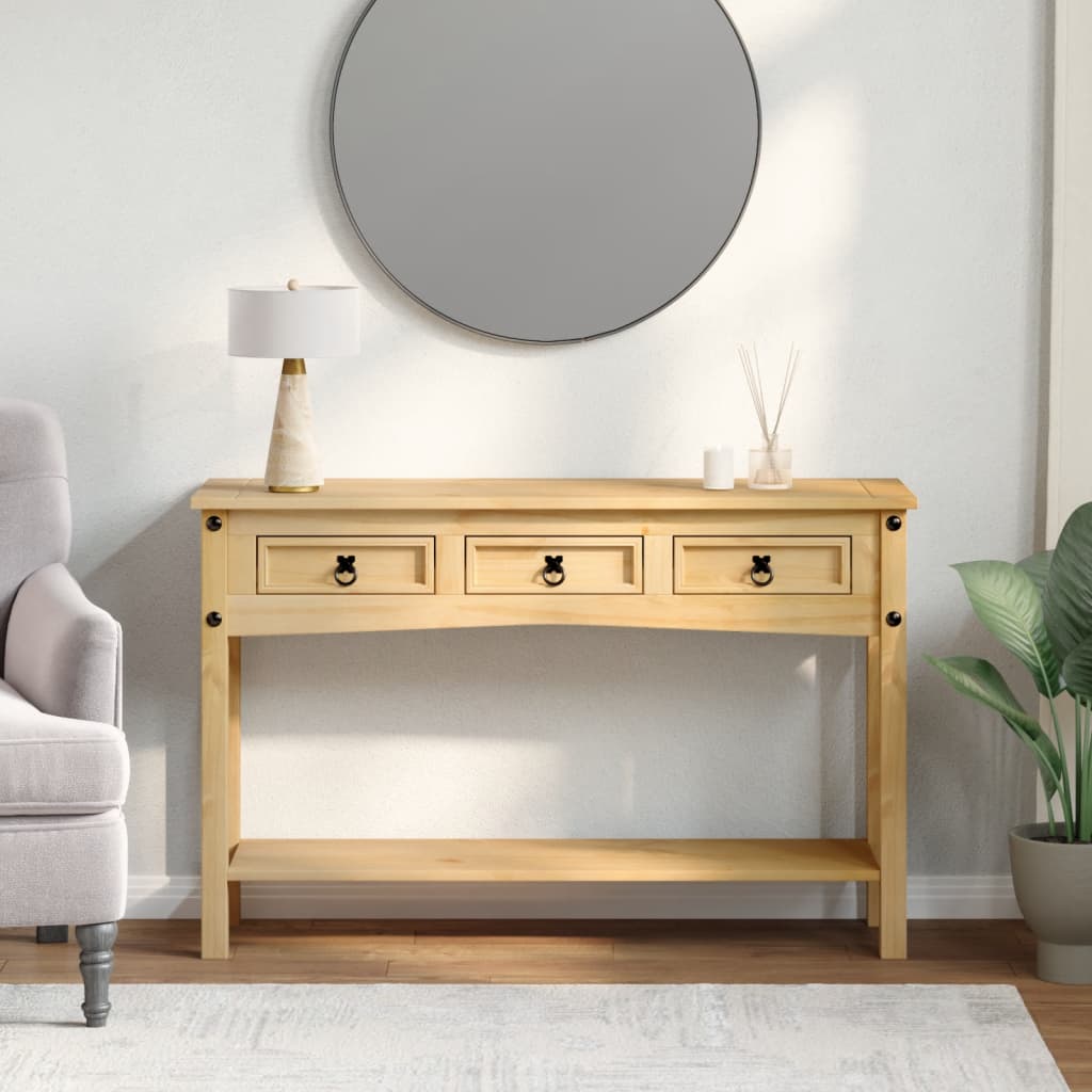 vidaXL Măsuță consolă Corona, 114x34,5x73 cm, lemn masiv de pin vidaXL Măsuță consolă Corona, 114x34,5x73 cm, lemn masiv de pin