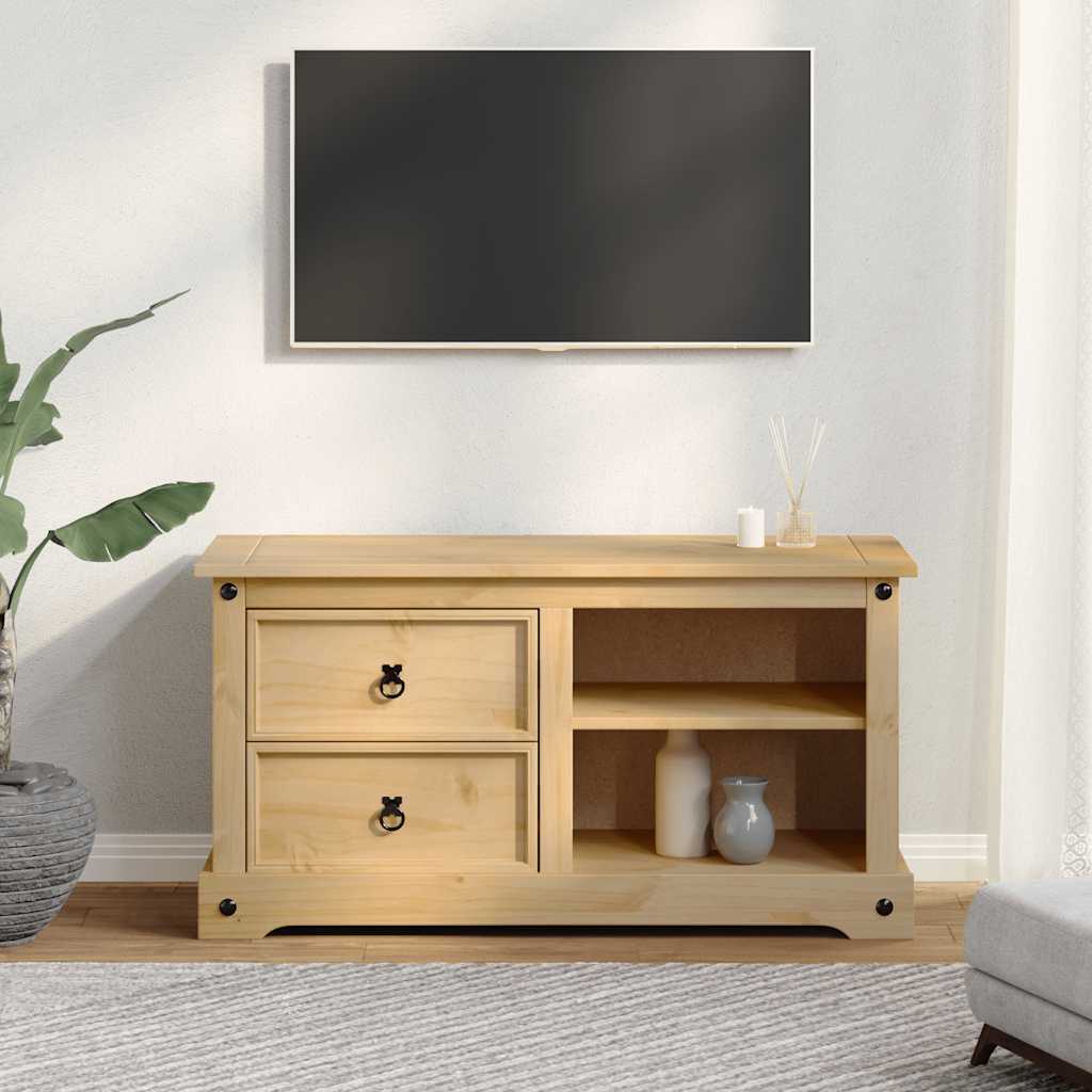 vidaXL Dulap TV „Corona”, 100x40x52 cm, lemn masiv de pin vidaXL Dulap TV „Corona”, 100x40x52 cm, lemn masiv de pin