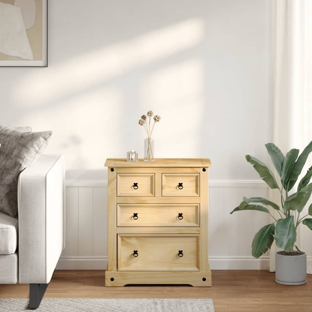 vidaXL Dulap cu sertare „Corona”, 80x43x91 cm, lemn masiv de pin