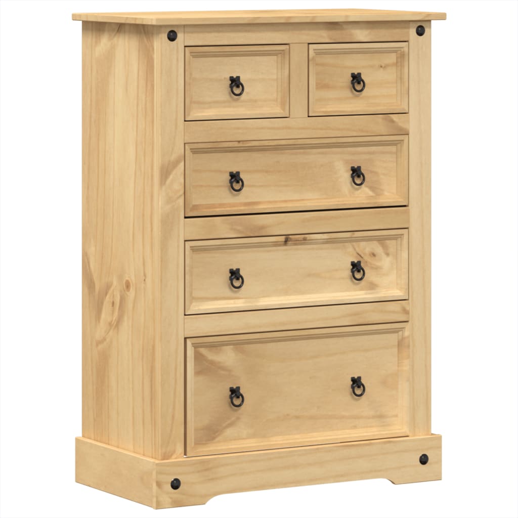 vidaXL Dulap cu sertare „Corona”, 80x43x114 cm, lemn masiv de pin vidaXL Dulap cu sertare „Corona”, 80x43x114 cm, lemn masiv de pin