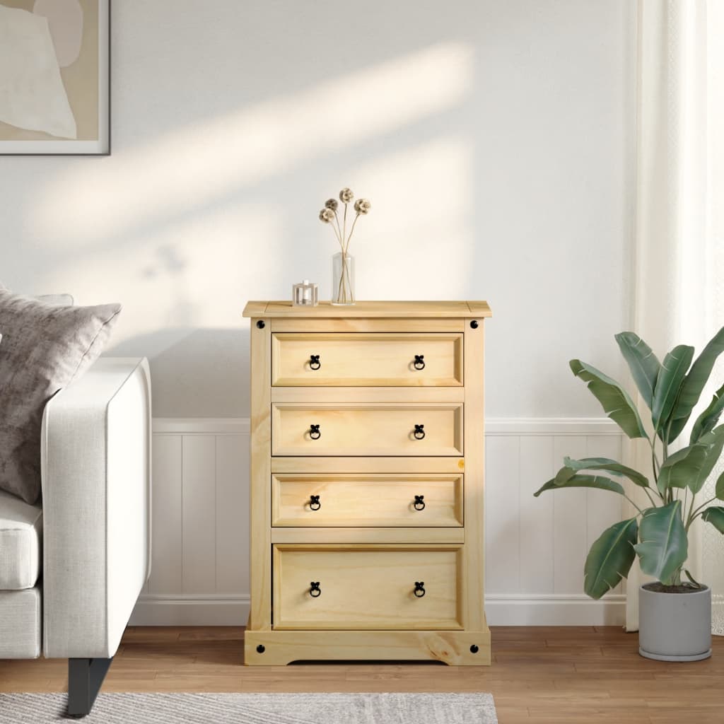 vidaXL Dulap cu sertare „Corona”, 80x43x114 cm, lemn masiv de pin vidaXL Dulap cu sertare „Corona”, 80x43x114 cm, lemn masiv de pin
